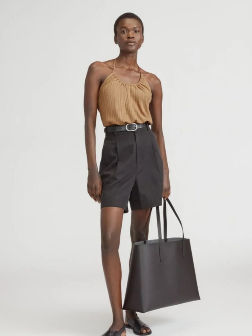 2 X Everlane Rib Soft Knit Halter Tops – Caramel & Kalamata - Picture 7 of 13